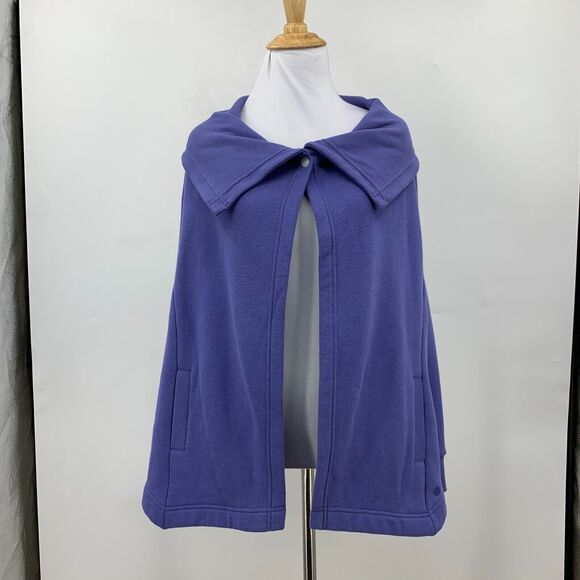 Zella Cape Cardigan Womens M Medium Drape Collar One Button Fleece Lined Cloak - Picture 2 of 11